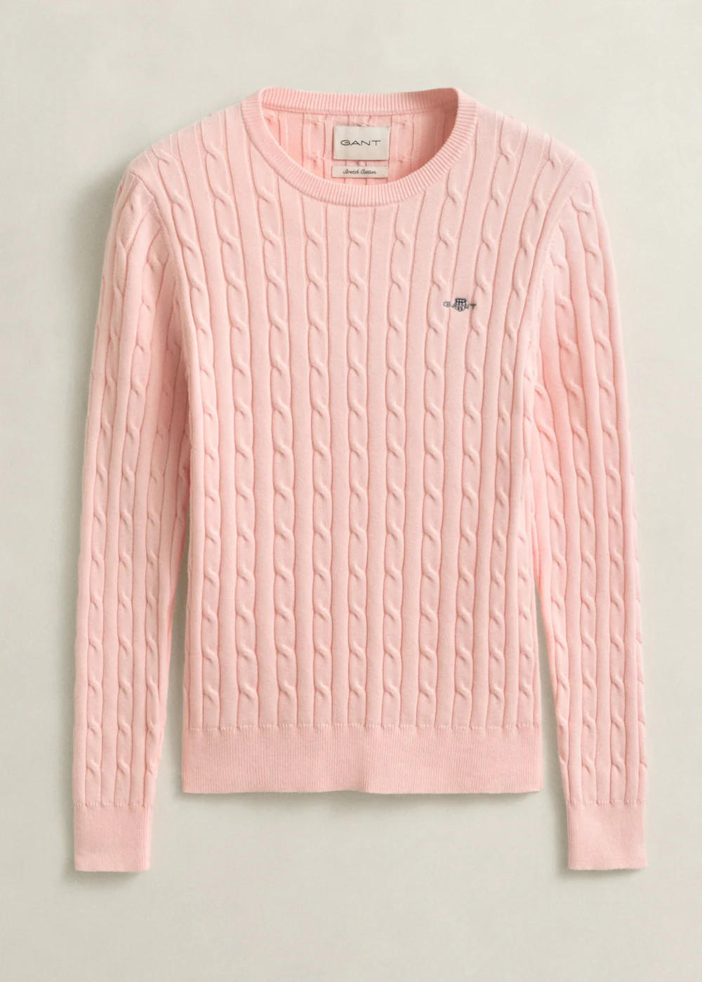 Stretch Cotton Cable Crew Knit - Image 5