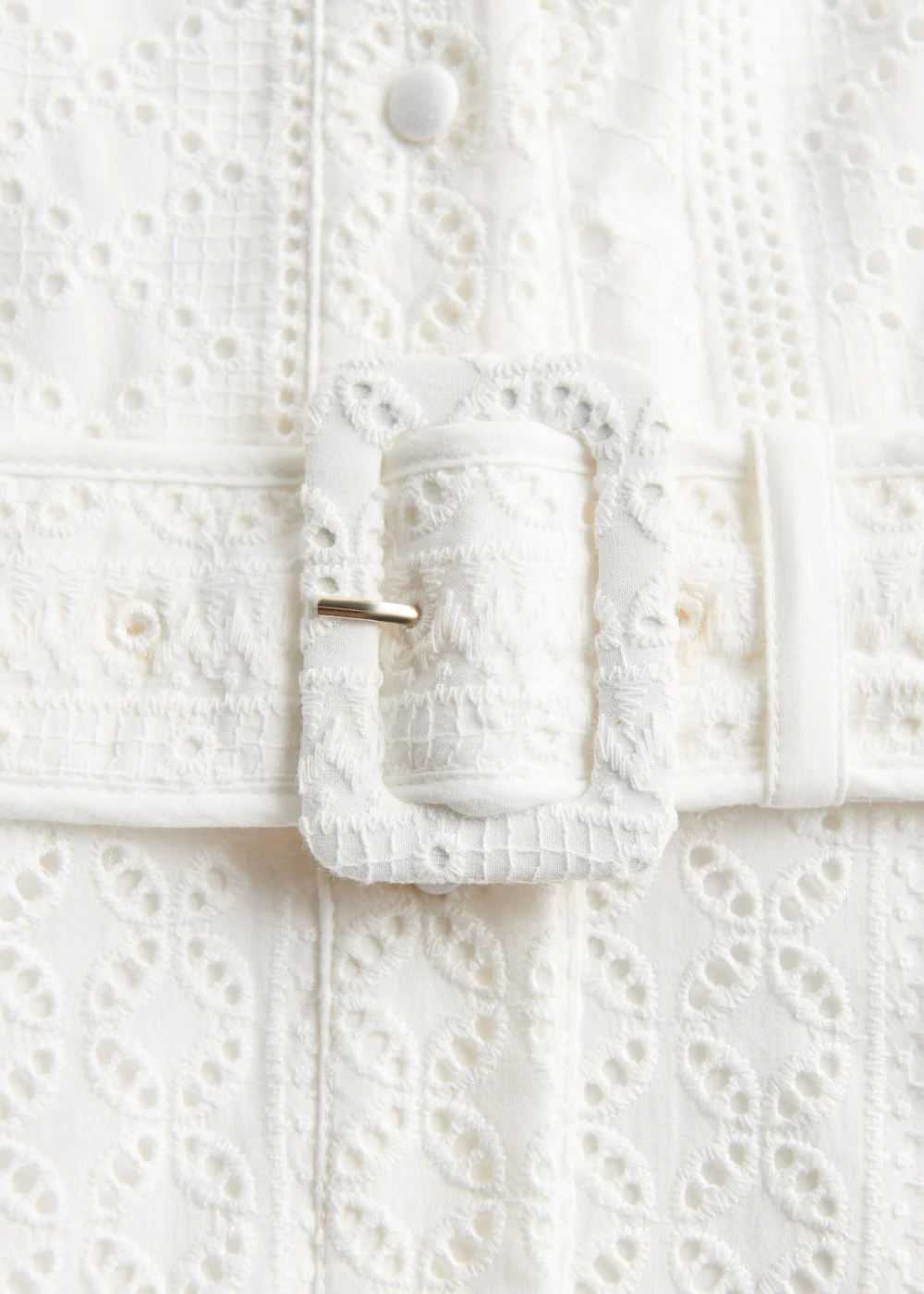Aimee Collarless Broderie Dress - Image 7